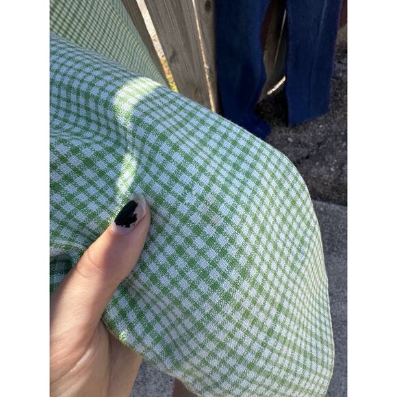 Rare 70s Green And White Plaid Levi’s 30” Waist High Waisted Picnic - Picture 3 of 8